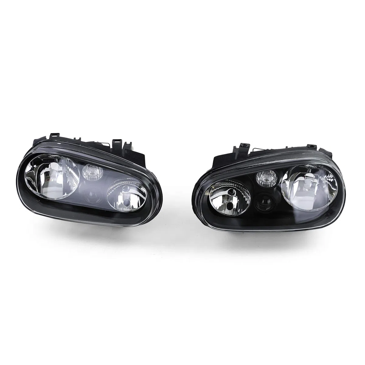 Klarglas Scheinwerfer mit Nebel Set Schwarz für VW Golf IV 4 97-03