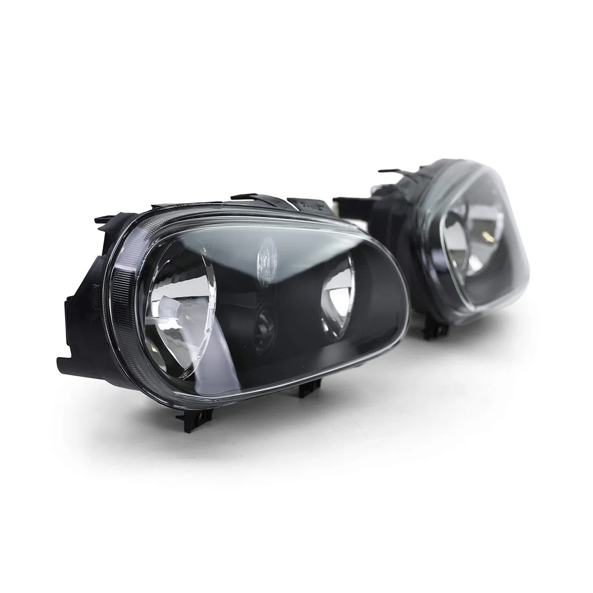 Klarglas Scheinwerfer mit Nebel Set Schwarz für VW Golf IV 4 97-03