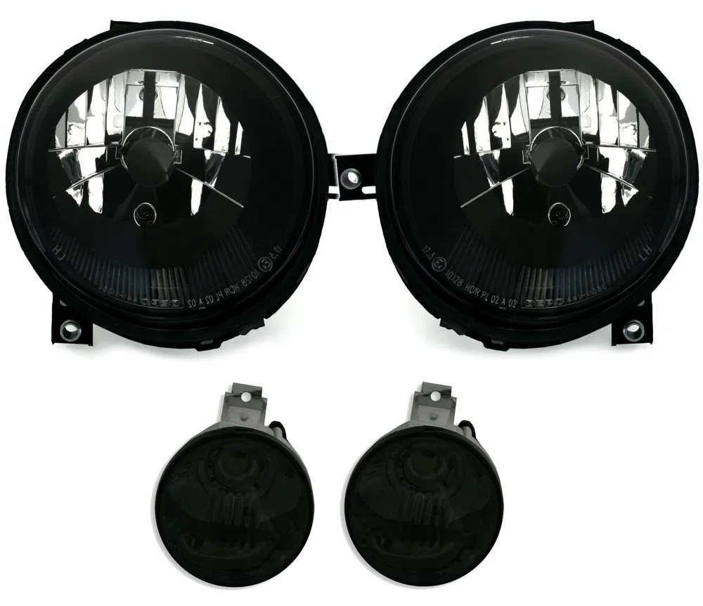 Scheinwerfer + Blinker Set in Schwarz für VW Lupo 6X (10/1098-, ohne Xenon)