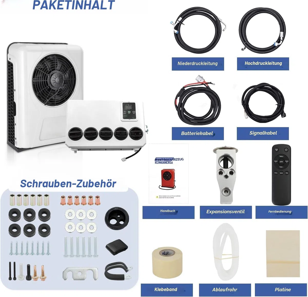 12V Universal Elektrische RV Truck Camper Van Klimaanlage 10000 btu Elektrische Automotive Split Klimaanlage AC Einheit 12V BTU für LKW, Sattelwagen, Wohnmobil, Van AC New Energy